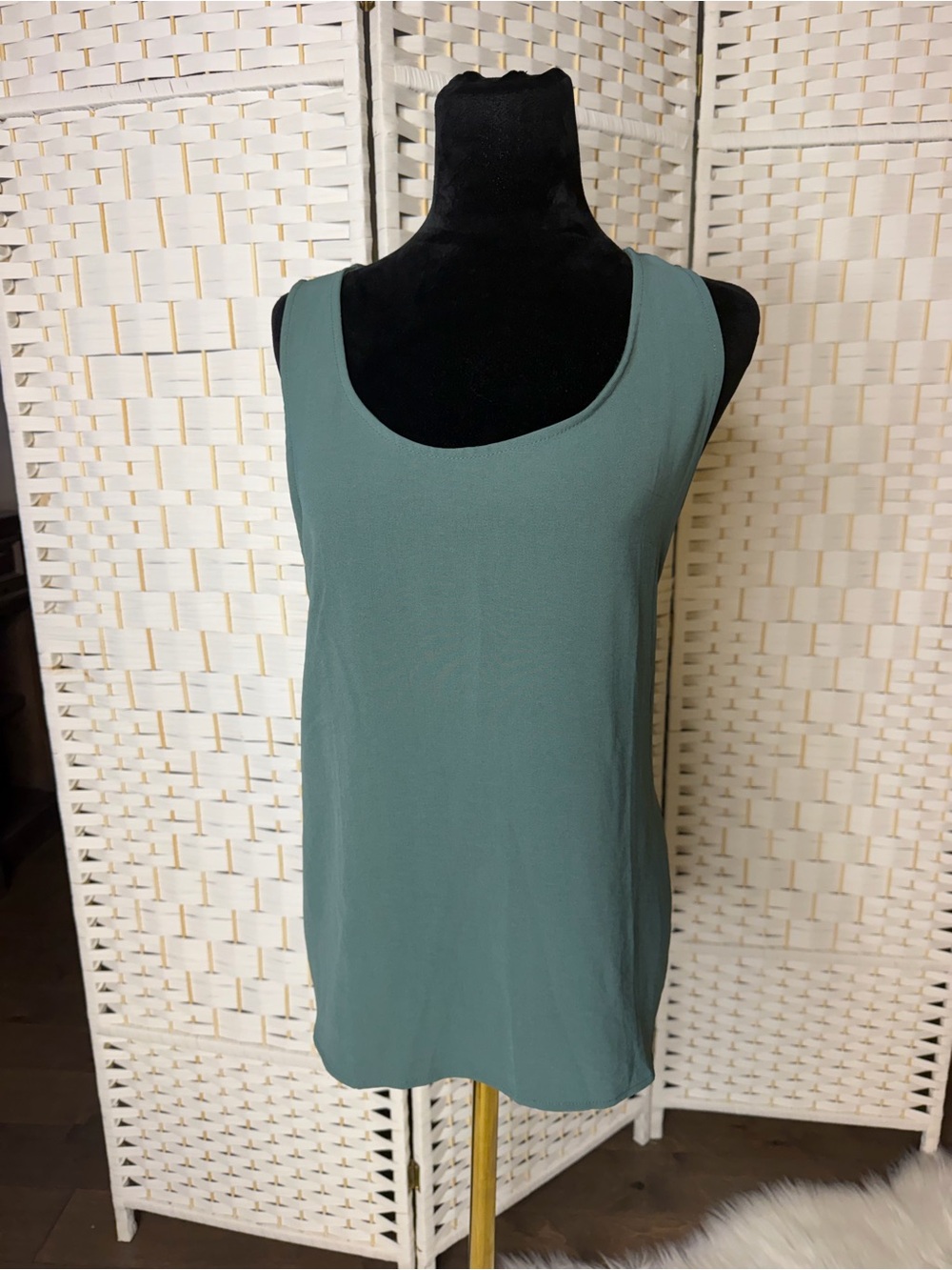 Scoop Neck Tank Top in Dusty Sage